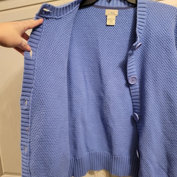 LL Bean Thick Knit Button Up 3/4 Sleeve Cardigan - Picture 4 of 8